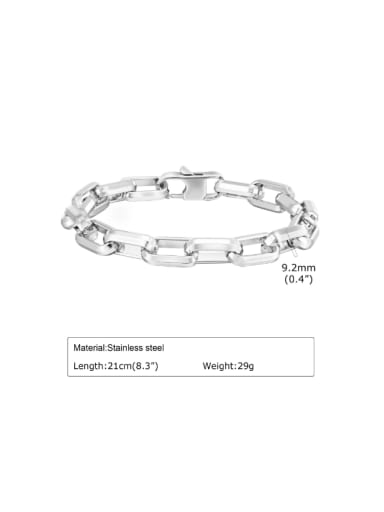 Steel color Titanium Steel Geometric Chain Hip Hop Link Bracelet