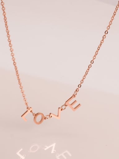 Titanium Letter  LOVE  Minimalist Choker Necklace