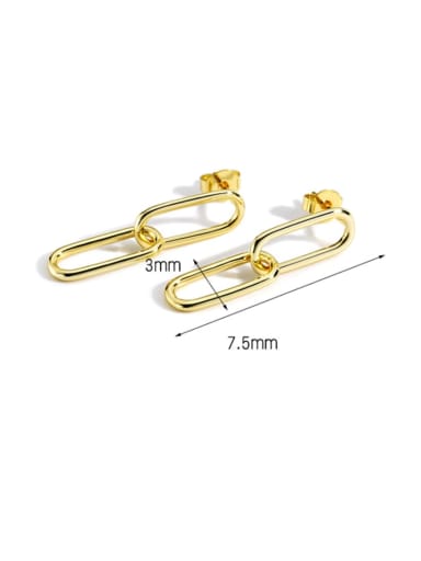 Brass Hollow Geometric Minimalist Drop Earring