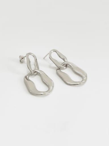Sterling Silver modern geometric design industrial  Earring