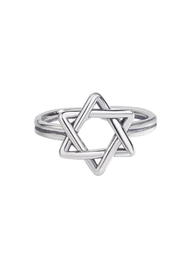 925 Sterling Silver  Hollow Star Vintage Band Ring