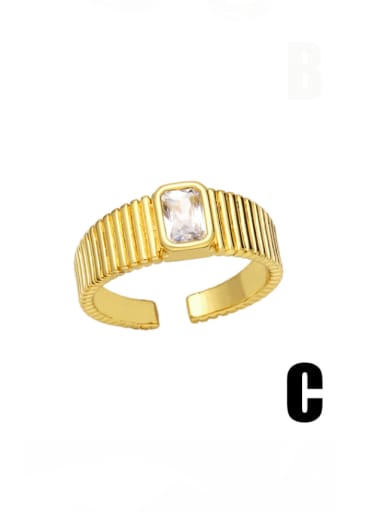 C Brass Freshwater Pearl Geometric Vintage Band Ring