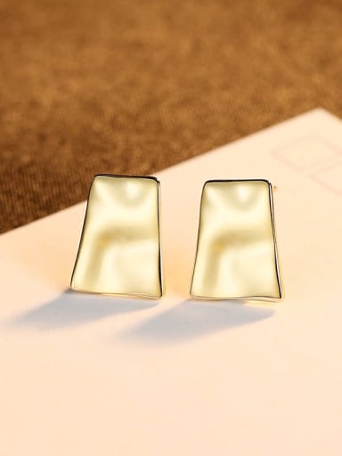 18K  gold 24A06 925 Sterling Silver Geometric Minimalist Stud Earring