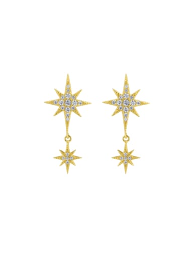 925 Sterling Silver Cubic Zirconia Star Dainty Drop Earring