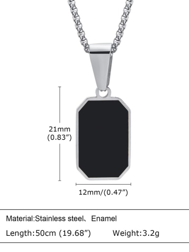 Stainless steel Enamel Geometric Vintage Necklace