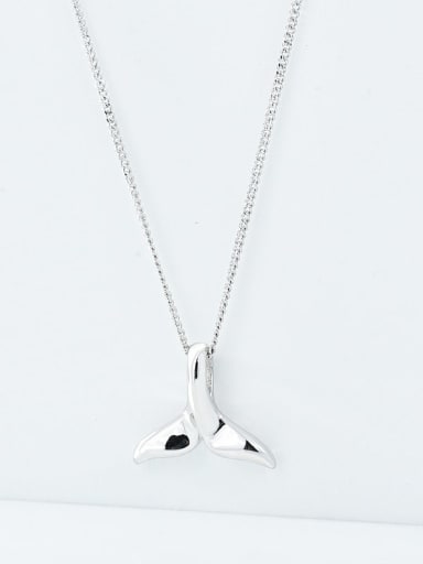 925 Sterling Silver Fish Tail  Minimalist Pendant Necklace