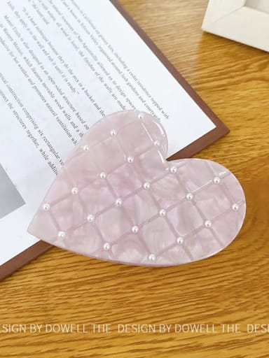 Light purple 9cm Cellulose Acetate Trend Heart Alloy Multi Color Jaw Hair Claw