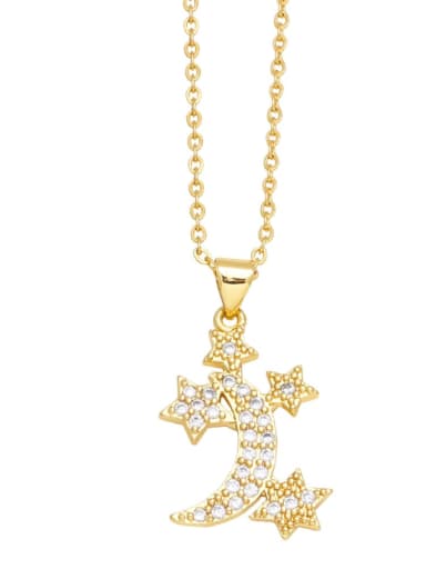 A Brass Cubic Zirconia Star Vintage Necklace