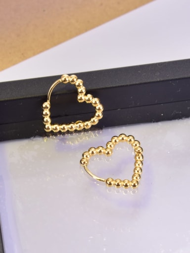 Love style Titanium Steel Bead Heart Minimalist Stud Earring