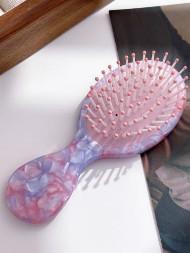 Colorful Pink Blue Cellulose Acetate Trend Oval Multi Color Hair Comb