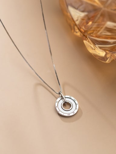 925 Sterling Silver Shell Geometric Minimalist Necklace