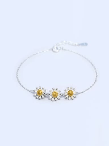 925 Sterling Silver Flower Minimalist Bracelet