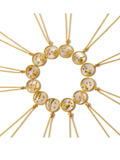 Copper Shell White Constellation Minimalist Necklaces