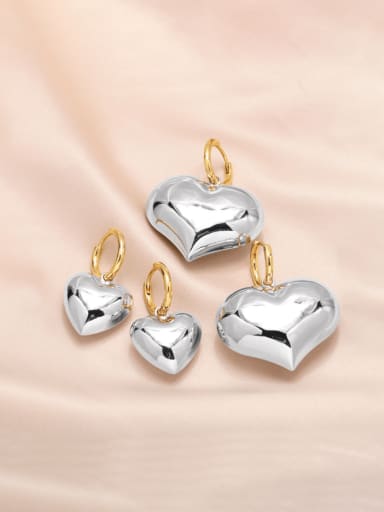 custom Brass Heart Minimalist Huggie Earring