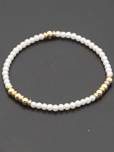 Stainless steel Freshwater Pearl Round Minimalist Woven Bracelet