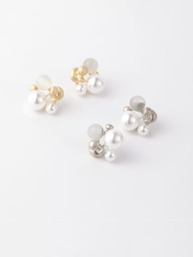 Alloy With Imitation Gold Plated Fashion Flower Stud Earrings