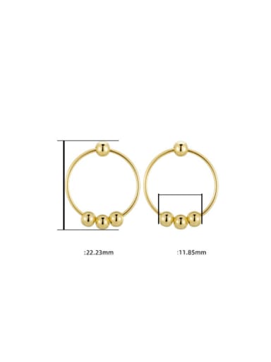 Gold Bead  Earrings 925 Sterling Silver Geometric Minimalist Drop Earring