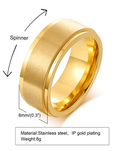 Gold  6 -13# Titanium Steel Geometric Minimalist Band Ring