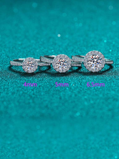 Sterling Silver Moissanite Round Dainty Solitaire Engagement Rings