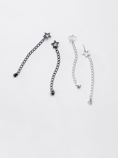 925 Sterling Silver  Vintage Tassel Hollow Chain  Drop Earring