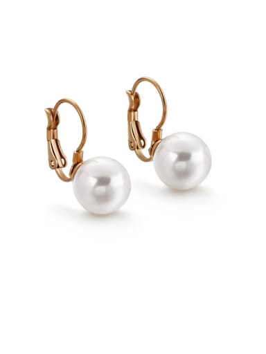 Stainless Steel Imitation Pearl Multi Color Round Minimalist Hook Earring