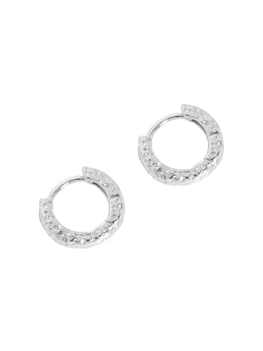 925 Sterling Silver Hollow Round Vintage Huggie Earring