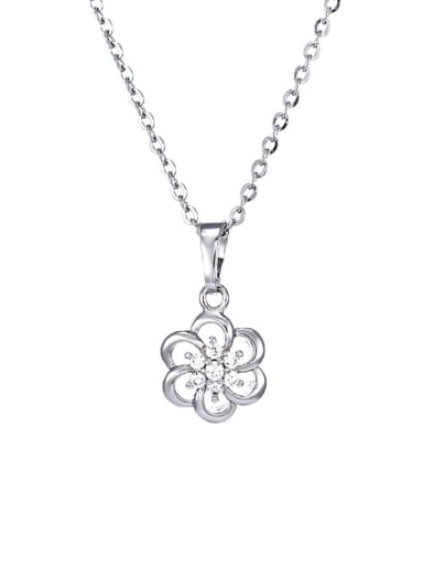 Alloy Cubic Zirconia Flower Dainty Necklace