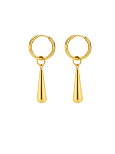 golden Stainless steel Water Drop Minimalist Huggie Earring