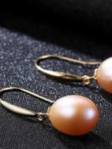 925 Sterling Silver Freshwater Pearl Multi Color Oval Minimalist Hook Earring
