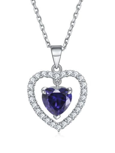 925 Sterling Silver Birthstone Heart Dainty Necklace