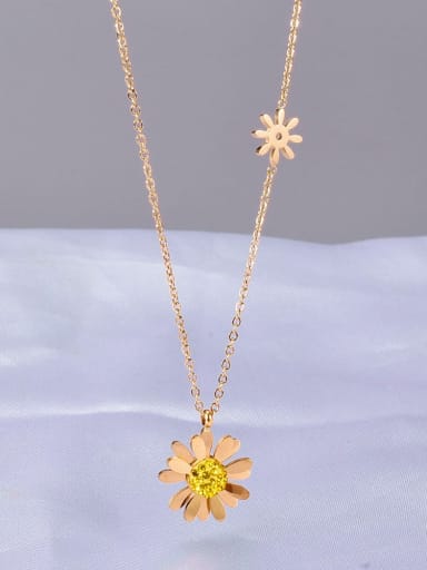 Titanium Flower Minimalist pendant Necklace