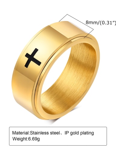 8mm   7- 12# Stainless steel Geometric Cross Minimalist Band Ring