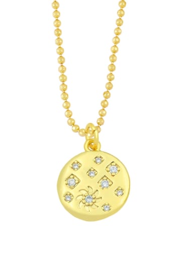 D Brass Cubic Zirconia Ball Minimalist Necklace