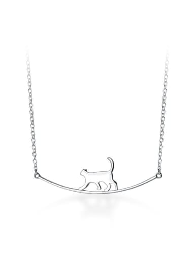 925 Sterling Silver Cute Cat  Necklace