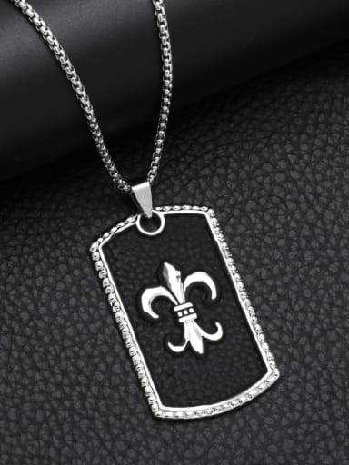 Stainless steel Chain Alloy Pendant Geometric Hip Hop Necklace