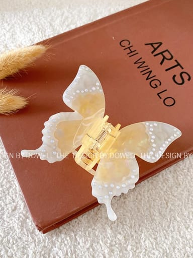 Colorful Yellow 8.5cm Cellulose Acetate Trend Butterfly Alloy Multi Color Jaw Hair Claw