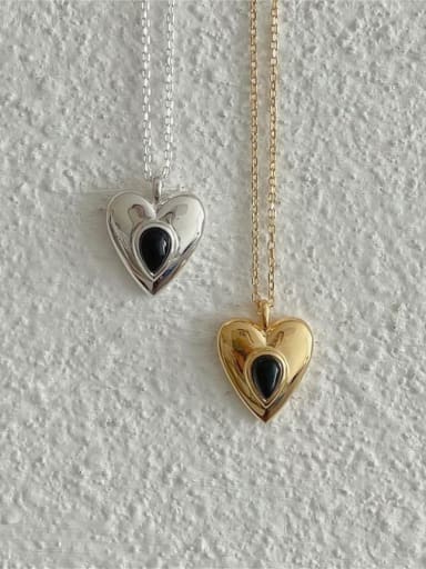 custom 925 Sterling Silver Acrylic Heart Minimalist Necklace