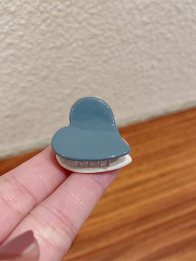 Dark blue 2.5cm Enamel Minimalist Heart Zinc Alloy Jaw Hair Claw