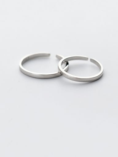 925 Sterling Silver  Minimalist Smooth Round Free Size Ring
