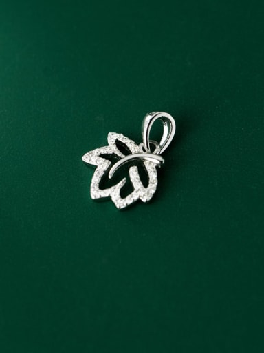 925 Sterling Silver Cubic Zirconia Minimalist Leaf  Pendant