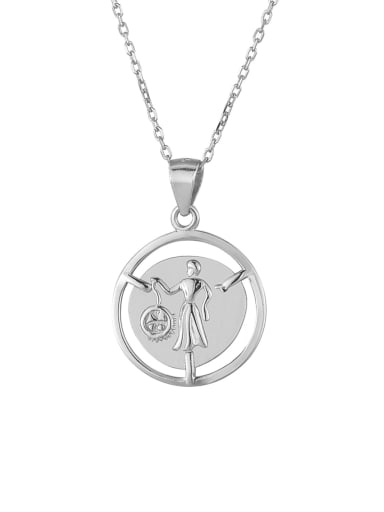 925 Sterling Silver Coin Minimalist Roman Statue Necklace
