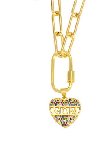 B Brass Cubic Zirconia  Minimalist Letter Heart Pendant Necklace