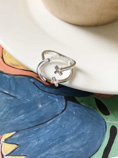 925 Sterling Silver Smile  Minimalist Free Size Midi Ring