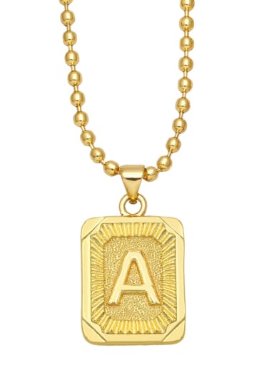 A Brass Letter Vintage Geometry Pendant Necklace