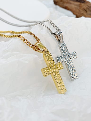 Titanium Steel Cross Hip Hop Regligious Necklace