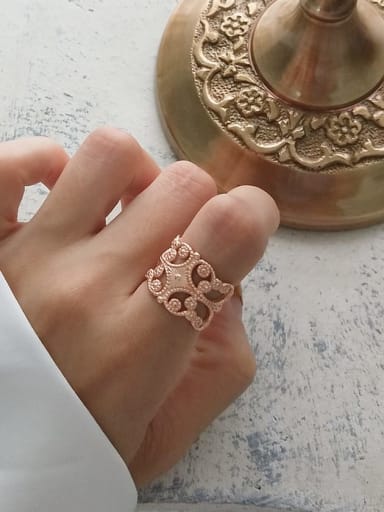 925 Sterling Silver Flower Dainty Band Ring