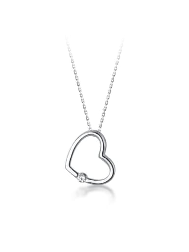 925 Sterling Silver Hollow Heart Minimalist pendant Necklace