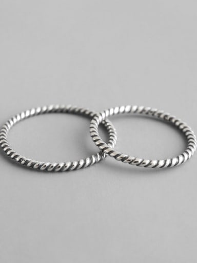 925 Sterling Silver Vintage 1.2 thread twist ring