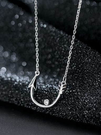 925 sterling silver simple fashion U-shaped Pendant Necklace