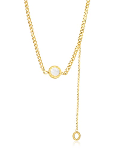 2107 gold necklace Titanium Steel Acrylic Geometric Minimalist Tassel Necklace